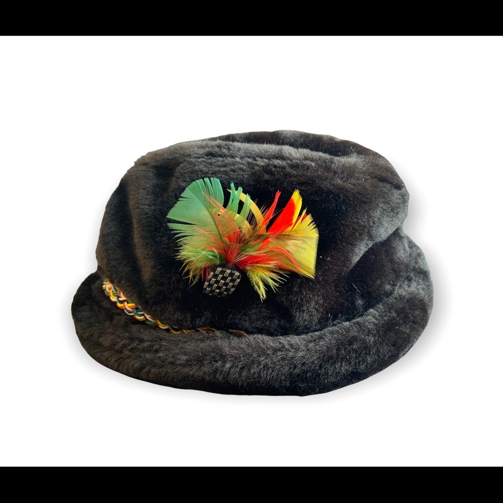 Vintage 1968 Biltmore Fedora Faux Fur Hat Sz. Medium